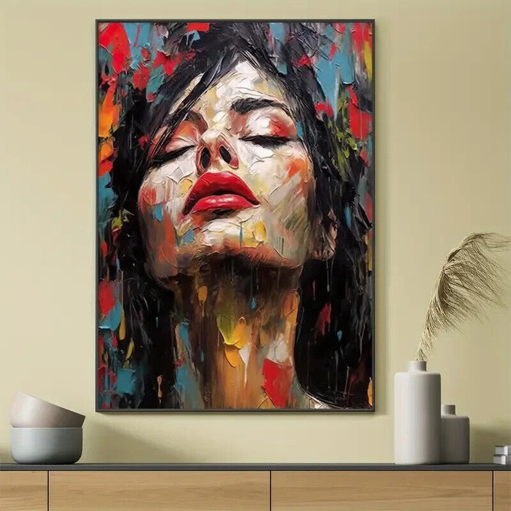 Beautiful Woman With Red Lipstick Artistic Canvas Print 16" x 24" Wall Art Home & Garden:Home Décor:Posters & Prints Style Your Walls